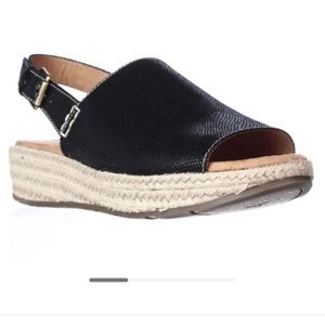 Womens NATURALIZER N5 COMFORT BLACK PEEP TOE ESPADRILLES SIZE 8 NEW NO BOX